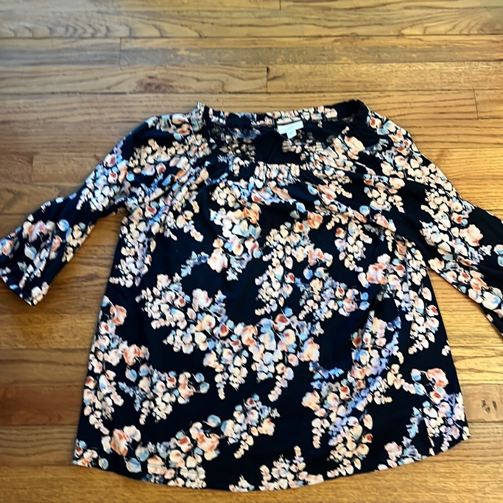 Floral top.  Optional to wear off sholder